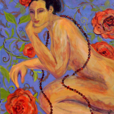 Woman With Black Bird title=